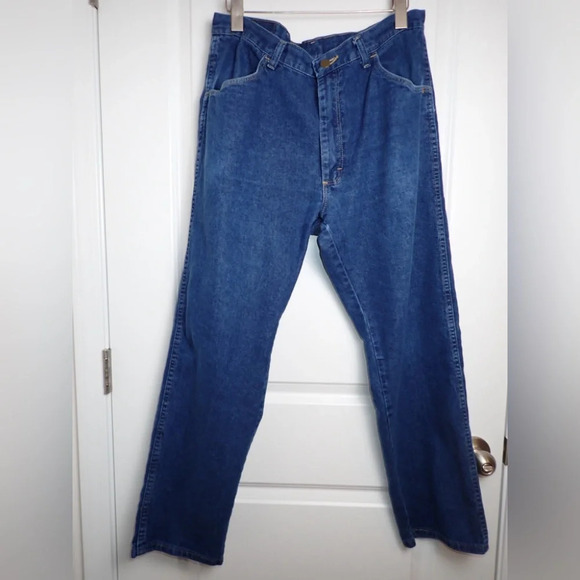 Wrangler Jeans Mens 36 x 29 Stretch 5 Star Mid weight Premium Dark Wash - Picture 1 of 11